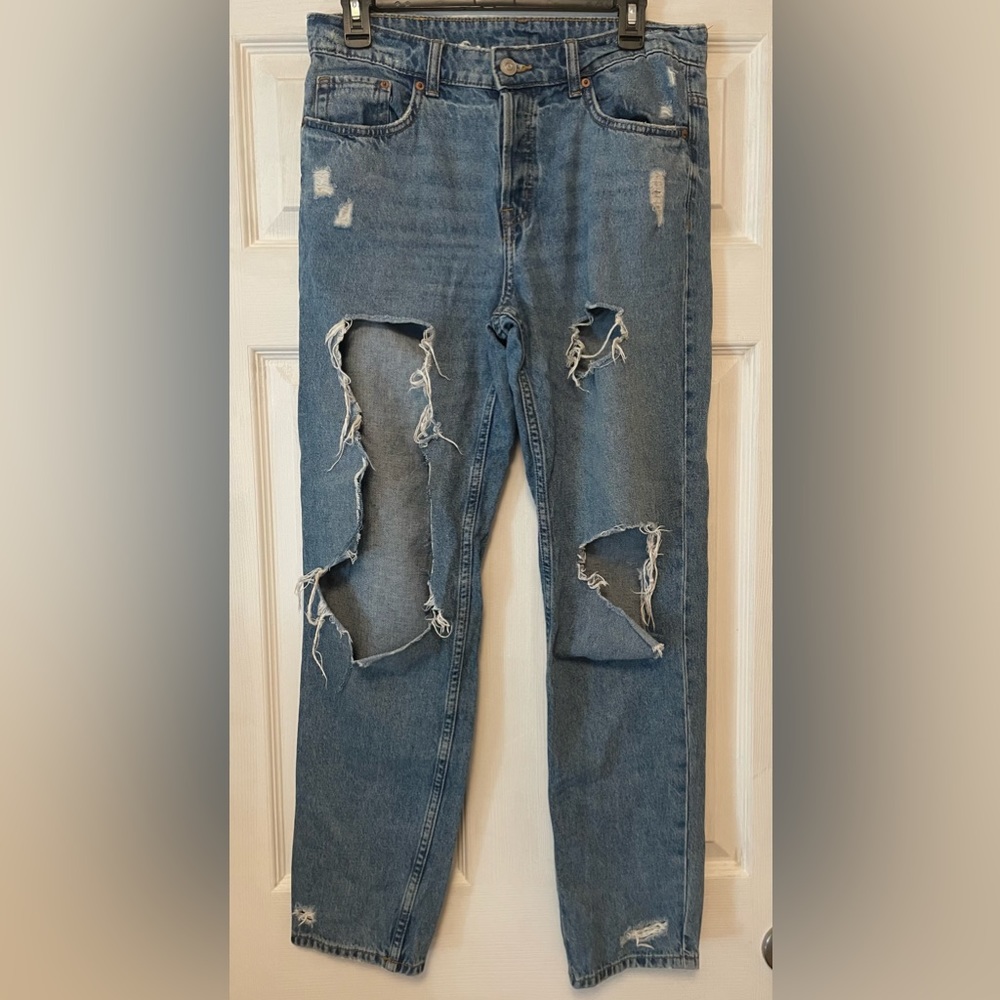 High Waisted Ripped Jeans